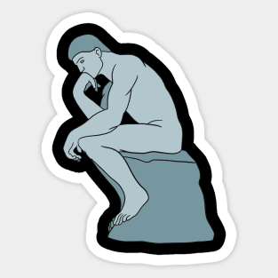 Rodin - The Thinker (blue version) Sticker